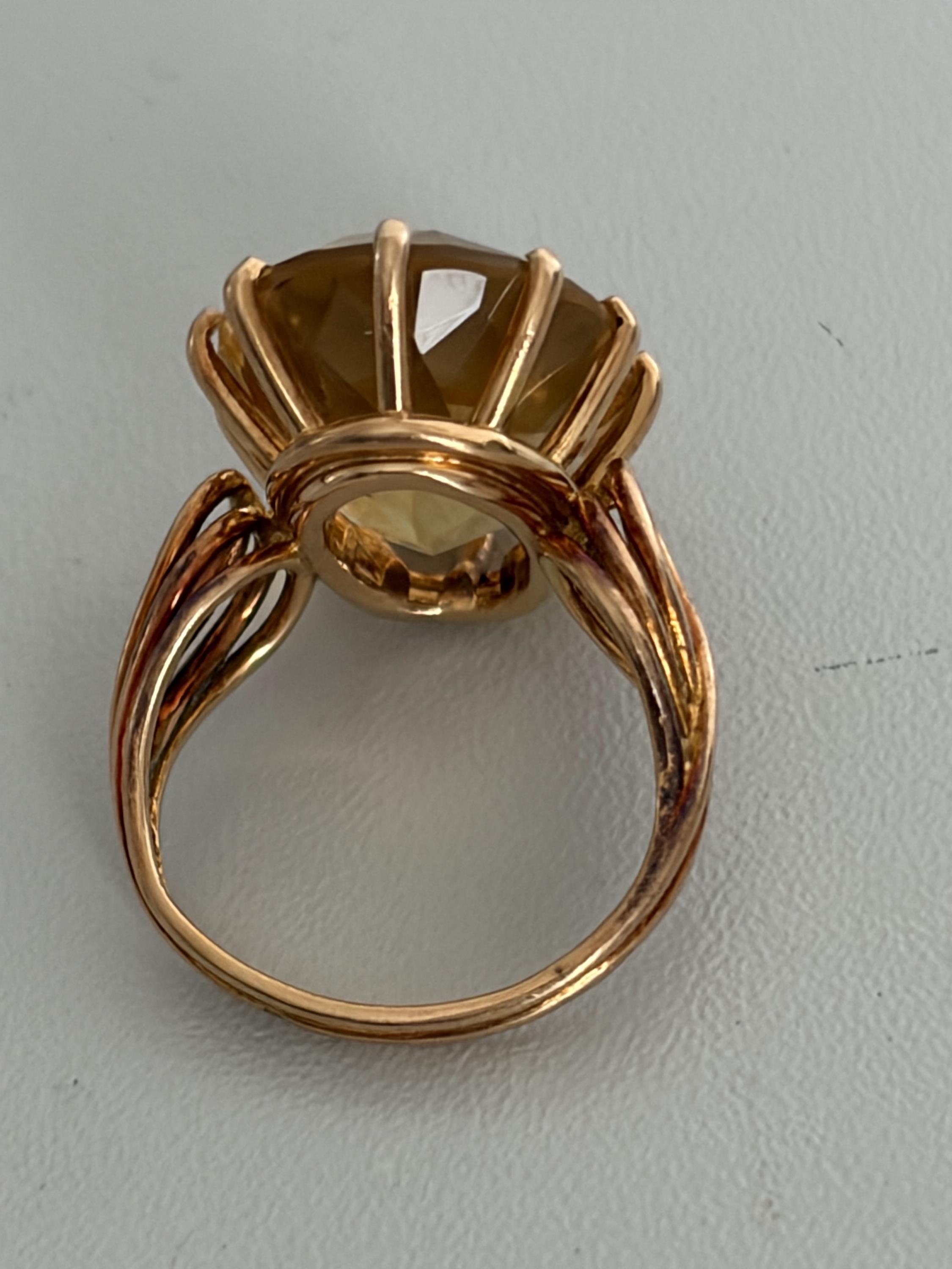 Buy 7747 - Vintage Yellow Gold Citrine Ring 16.00 Ct Online in