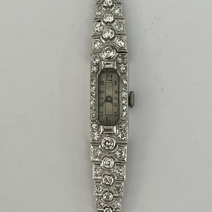 5749- Art Deco Platinum Diamond Watch