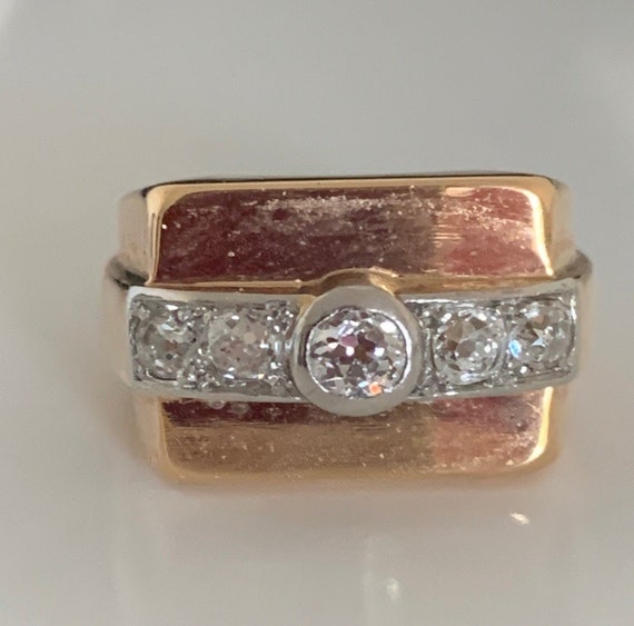 Ring Tank Tank Gold Yellow Diamonds 40s