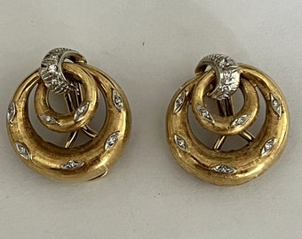 4417– Yellow Gold Diamond Clip-on Earrings