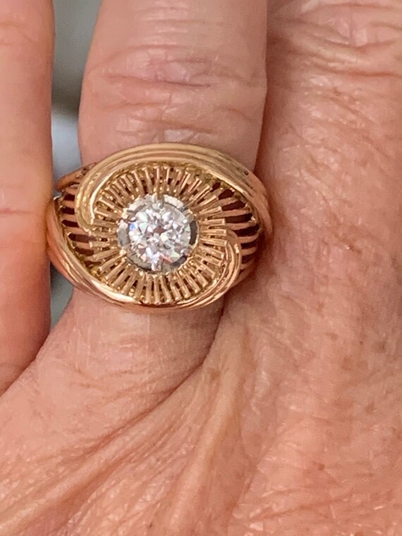 2130 Bague Tourbillon Or Jaune Diamant 0 50 Ct Etsy France
