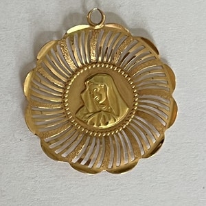 4671- Yellow Gold Religious Medal