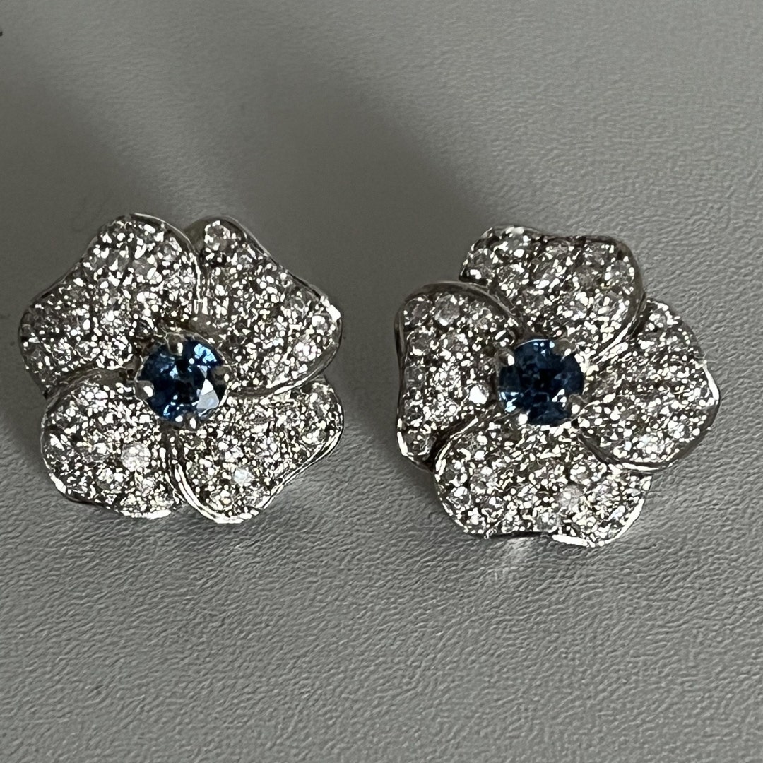 18金 サァファイア イヤリング 楽天市場】サファイヤ 1.81ct ダイヤモンド イヤリング 18金 18K