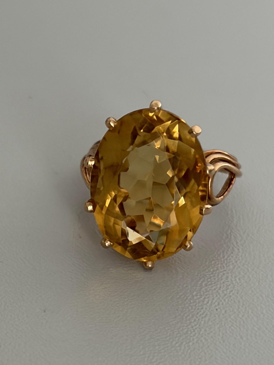 Buy 7747 - Vintage Yellow Gold Citrine Ring 16.00 Ct Online in