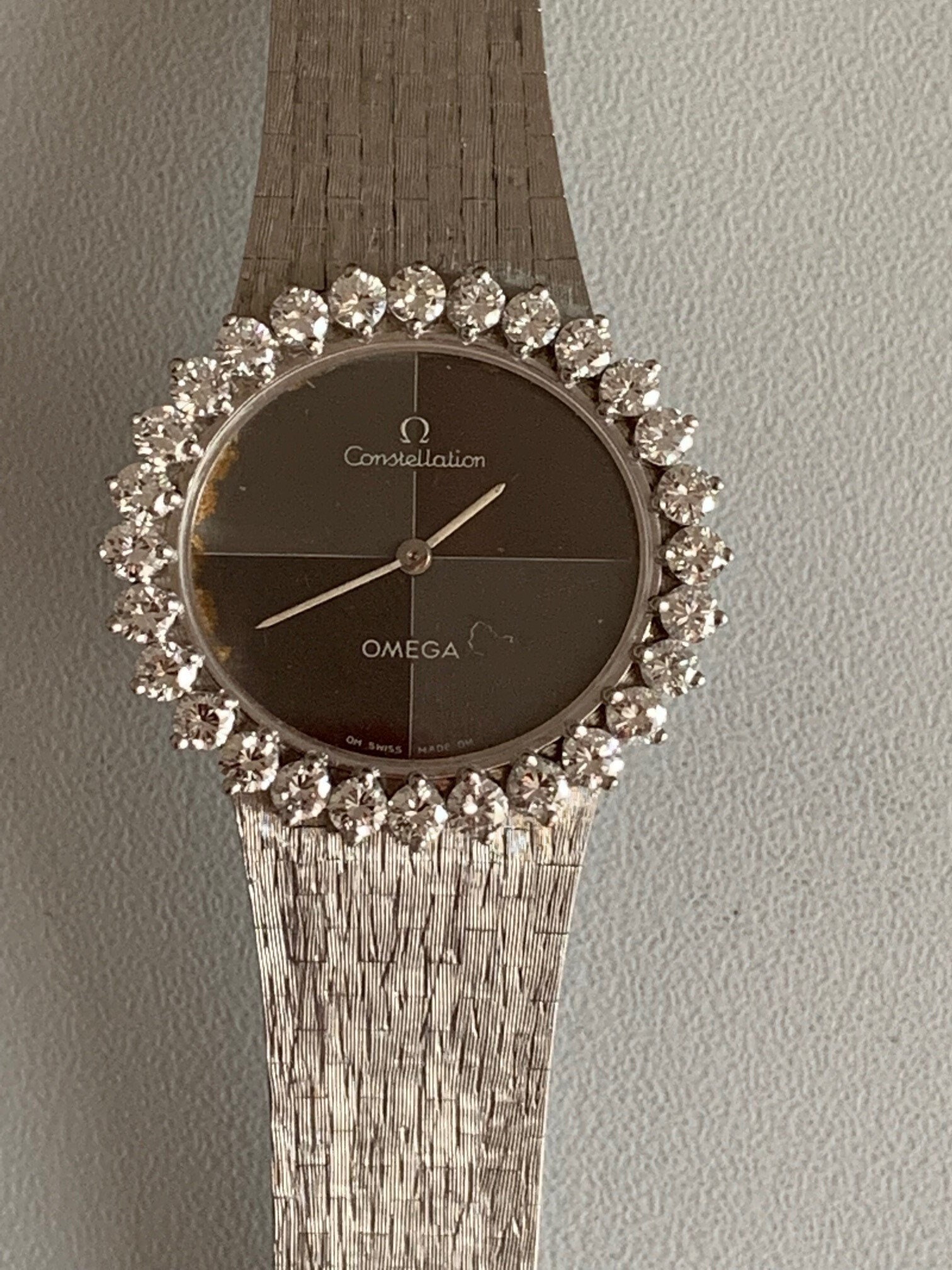 3320 Reloj Omega Diamantes de Oro Blanco 2 80 ct aprox. Etsy Espa a