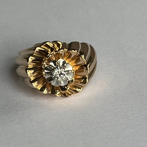 4186– Bague Tourbillon Or Jaune Diamant