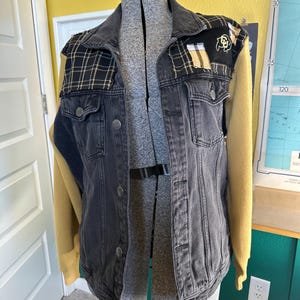 Upcycled CU Buffaloes Denim Jacket  - Size Men's Large