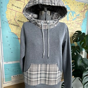 Grey Upcycled Hoodie Etsy