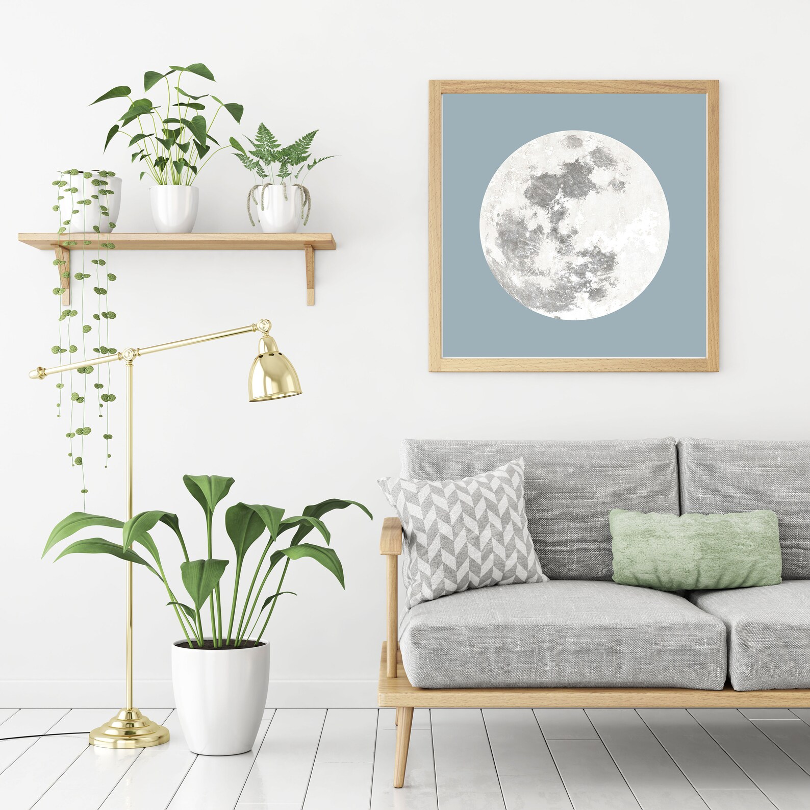 FULL Moon Wall Art Digital Prints Livingroom Wall Art Moon Etsy