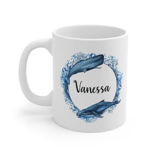 Custom whale mug, personalized whale coffee cup, whale lovers, gift ideas, whale mug, whale gifts for girl, cute whale mug, cute gift, mug