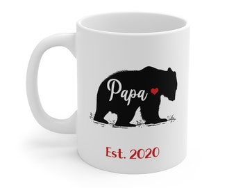 Personalized Papa Bear Mug, Fathers day gift, Fathers day mug, from son, from daughter, Dad coffee cup, papa bear mug, dad coffee cup