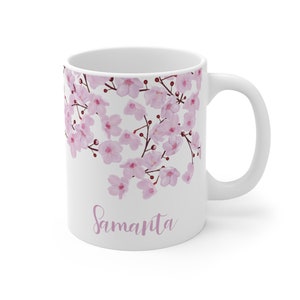 Personalized cherry blossom coffee mug, Sakura blossoms, coffee cup, coffee mug, gift ideas