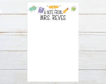 Personalized teacher notepad, teacher notepad personalized, teacher notepad, personalized notepad for teacher, teacher appreciation