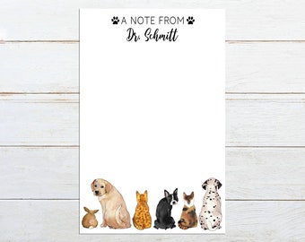 Personalized veterinarian notepad, vet tech gift, veterinarian gift, customized vet gift, vet tech week gift, animal notepad