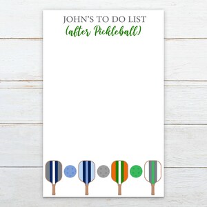 Personalized pickleball notepad, pickleball league gift, pickleball team, pickleball stationery, pickleball player gift, blue pickleball