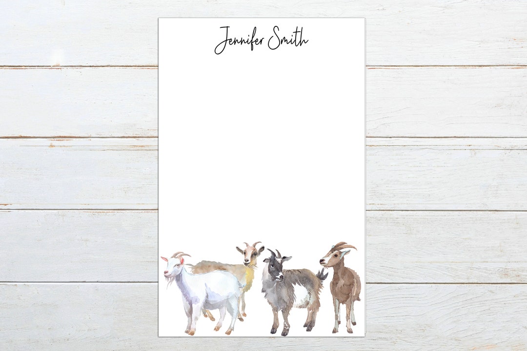 Goat Notepad, Gift for Goat Lover, Goat Stationery, Personalized Goat ...