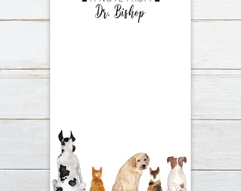 Personalized veterinarian notepad, vet tech gift, veterinarian gift, customized vet gift, vet tech week gift, animal notepad