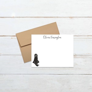 Personalized Bearded Collie dog Flat Note Cards with Kraft Envelopes – Custom Stationery Set, Perfect for Invitations and Gifts