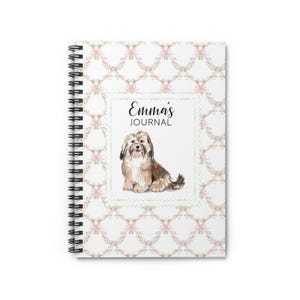 Personalized Havanese dog spiral journal, dog notebook, Dog stationery, dog lover gift, watercolor dog notebook, Havanese dog Journal