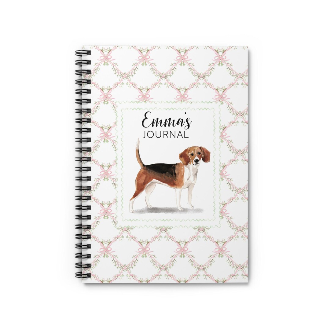 Beagle Notebook Personalized Beagle Dog Spiral Journal, Dog Notebook, Dog Stationery ...