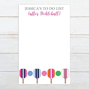 Personalized pickleball notepad, pickleball league gift, pickleball team, pickleball stationery, pickleball player gift