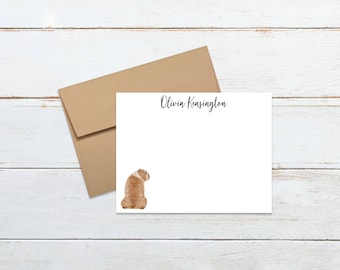 Personalized English Bulldog dog Flat Note Cards with Kraft Envelopes – Custom Stationery Set, Perfect for Invitations and Gifts, Bulldog