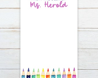 Personalized teacher notepad, teacher gift, customized teacher gift, teacher stationery, teacher appreciation, teacher present