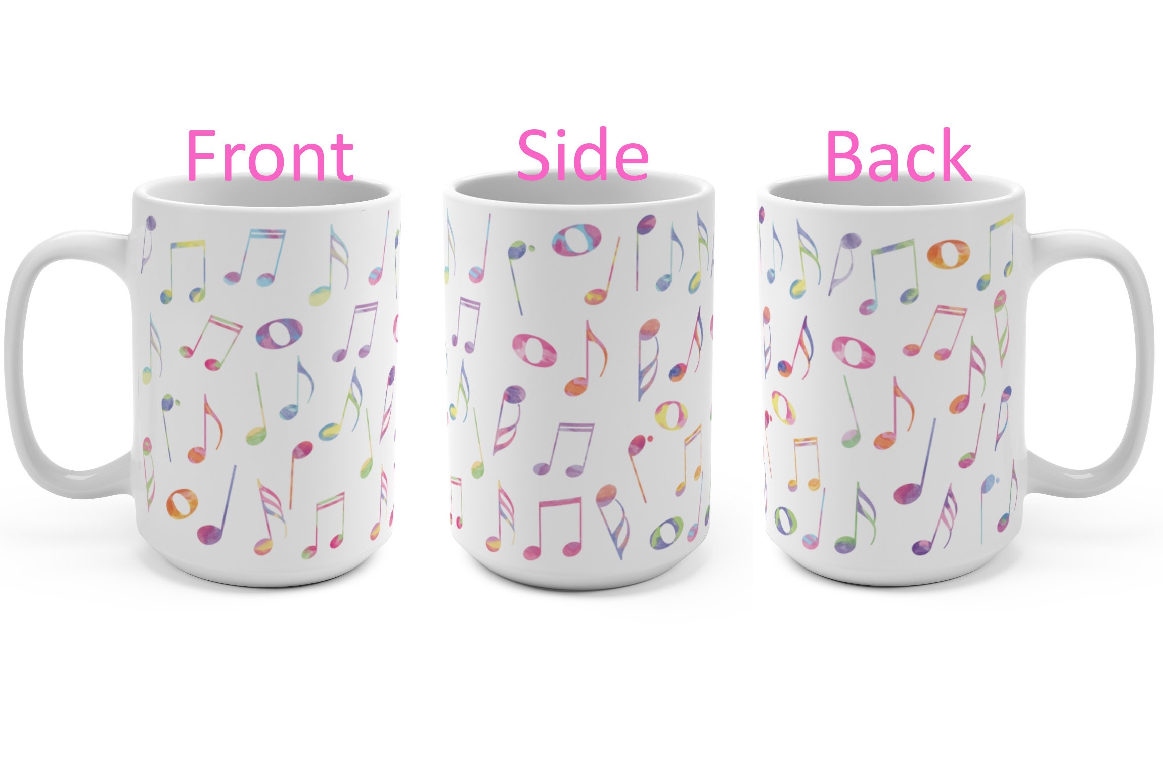 Music Note Mug, Gift for Music Teacher, Gift for Musician, Unique Music ...
