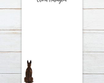 Gift for Belgian Malinois dog owner, personalized pet notepad, dog lover gift, personalized animal notepad, dog lover notepad, dog notepad