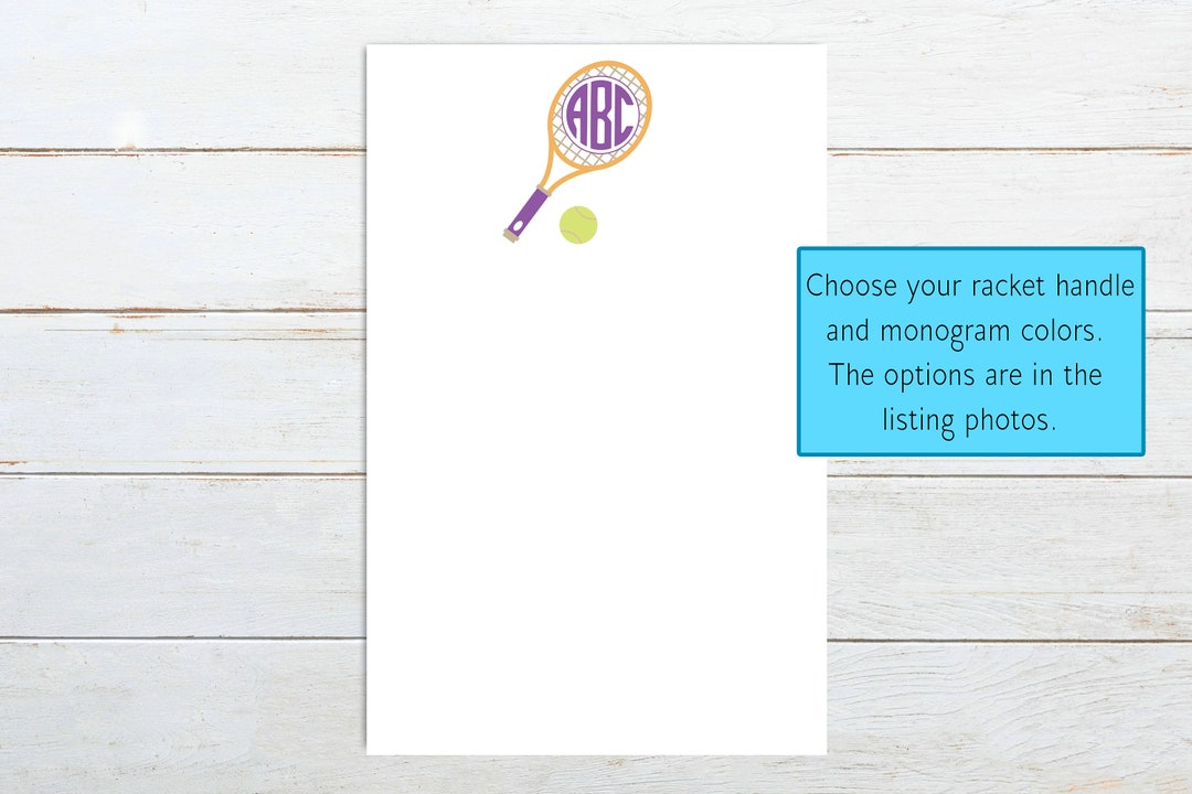 Tennis Notepad Personalized Tennis Notepad Tennis League Etsy