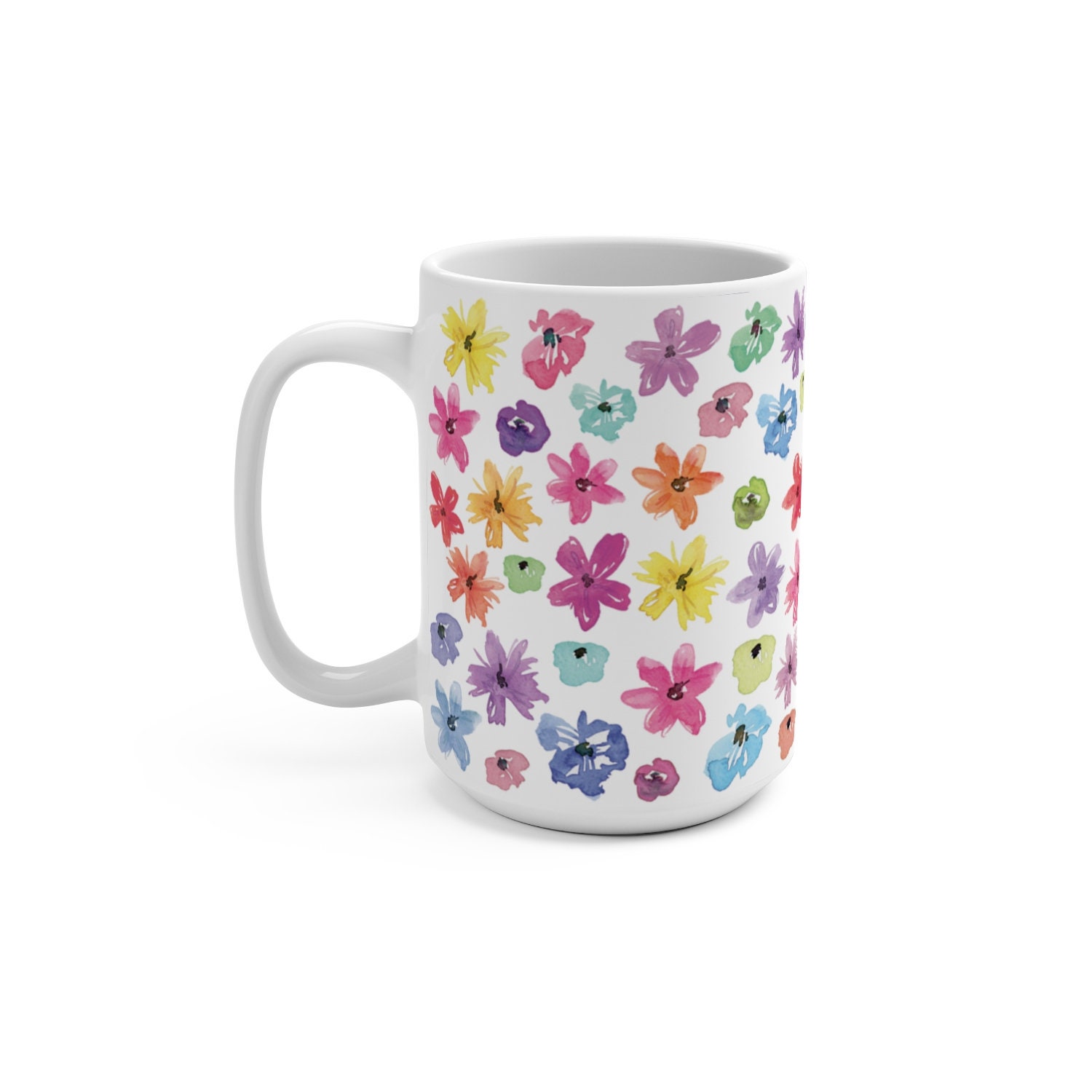 Wildflower garden mug dainty flower mug colorful flower mug | Etsy