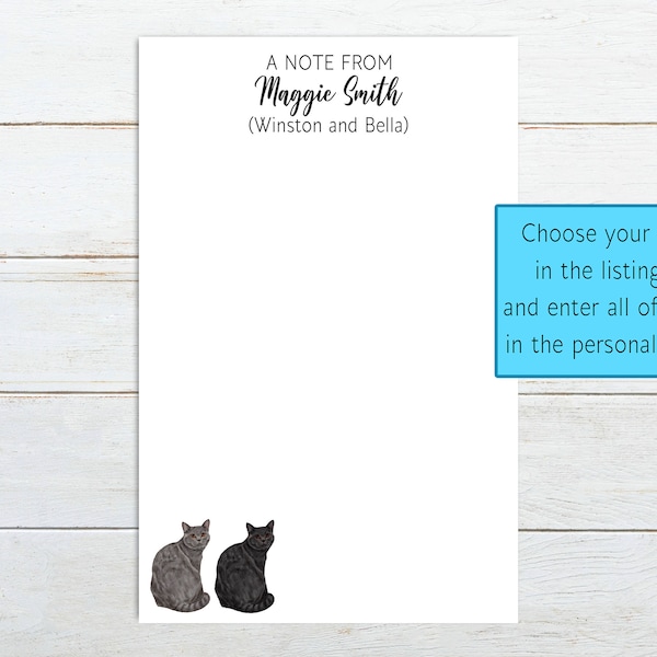 Gift for Chartreux Cat owner, Chartreux Cat notepad, personalized pet notepad, Carthusian lover gift, personalized animal notepad