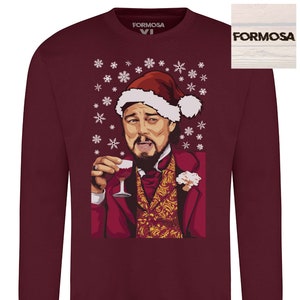 Leonardo Dicaprio Laughing Meme Christmas Jumper Ugly Xmas Sweater Adults & Kids