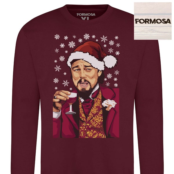 Leonardo Dicaprio Laughing Meme Christmas Jumper Ugly Xmas Sweater Adults & Kids