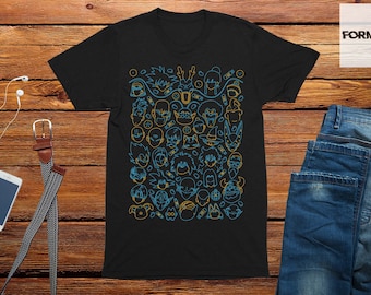Anime Cartoon Heads Adults Unisex T-Shirt, anime, t-shirt, anime shirt, anime tshirt, anime t-shirt, tee, anime tee, manga, shirt
