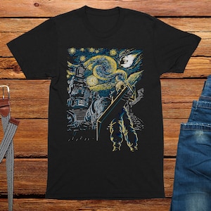 Starry Night Fantasy Geek T-Shirt For Men, gaming gift for him, video game shirt