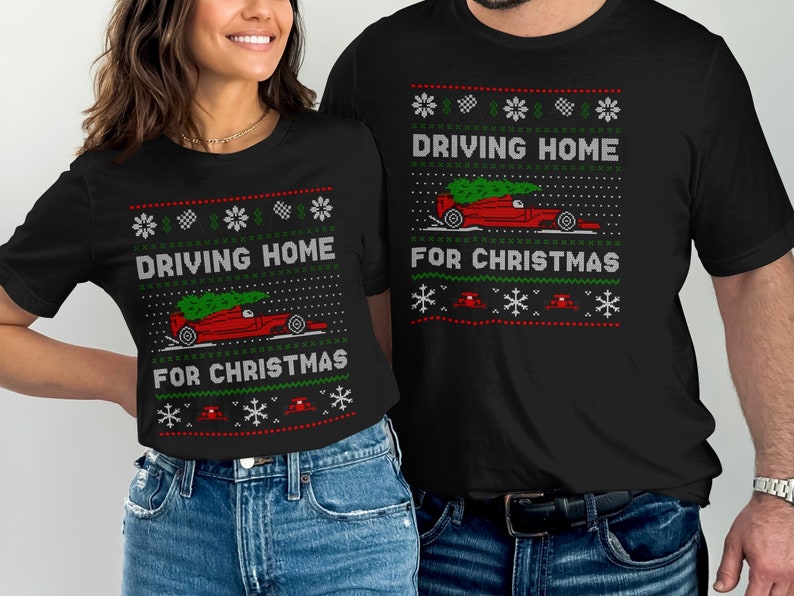 Christmas Racing Car Tshirt, Funny Christmas Shirt, Driving Home for