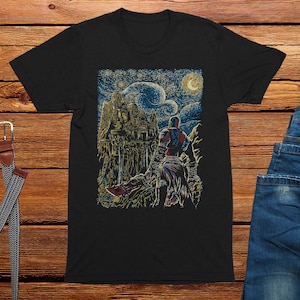 War God Starry Night Geek T-Shirt For Men, Nerd gift for him, Gaming shirt