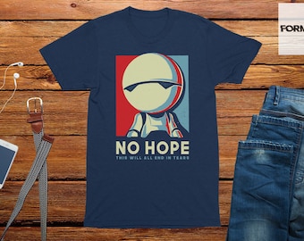 No Hope Marvin Robot T-Shirt Mens sci-fi funny t-shirt geek tshirt space clothing,