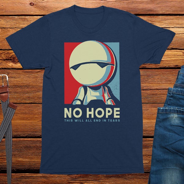 No Hope Marvin Robot T-Shirt Mens sci-fi funny t-shirt geek tshirt space clothing,