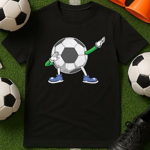 Grappig voetbalshirt, Dab Dance voetbalshirt, cartoon voetbal T-shirt, uniek sportcadeau, schattig voetbalshirt, shirt wedstrijddag