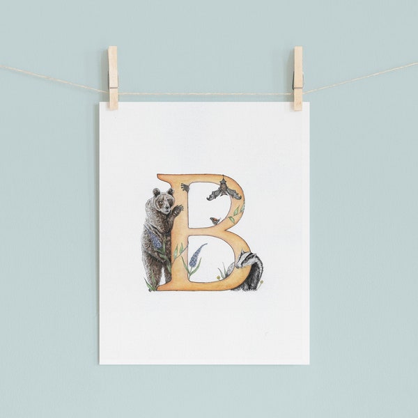 B letter print