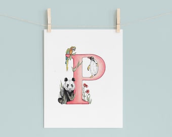 P letter print