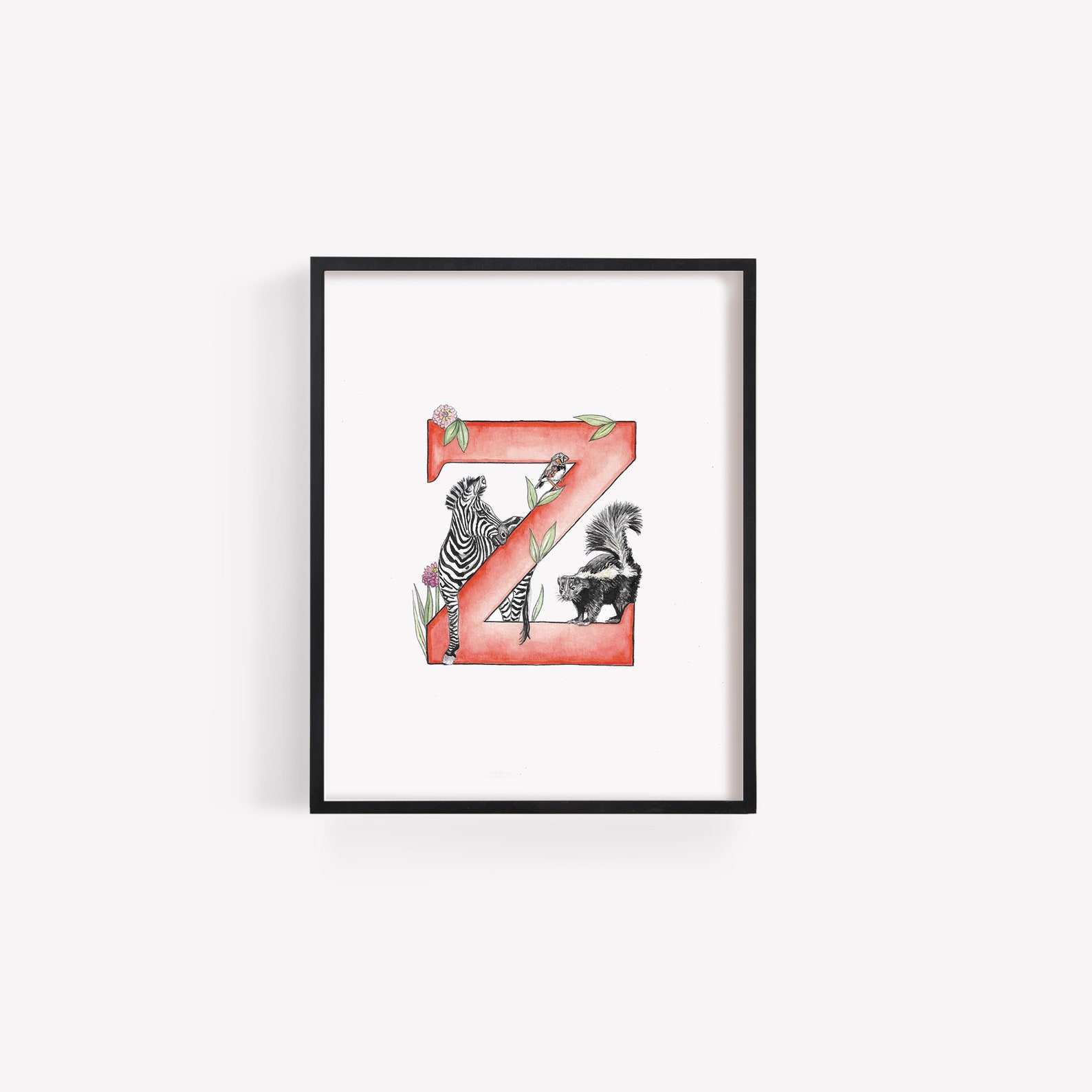 Z Letter Print Etsy