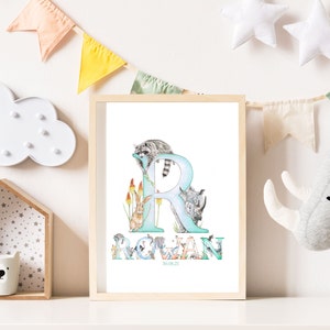 Impresión de nombre personalizada, impresión de letras, impresión de nombre personalizada para bebé/niño, regalos personalizados para recién nacidos, impresión de nombre dibujado a mano, arte de nombre