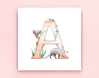 Alphabet Letter Greetings Card, Initial Cards, Letter Greetings card, Alphabet cards