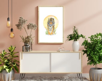 Wilder Tiger Kunstdruck