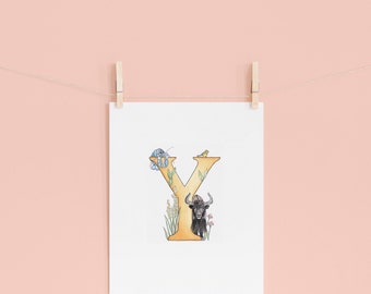 Y letter print