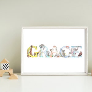 Personalisierter Namensdruck, personalisierter Namensdruck für Baby / Kind, personalisierte Geschenke für Babys, Hand gezeichneter Namensdruck