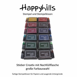 Stieber Creativ mit Farbauswahl, Stempelkissen nachfüllbar, leuchtende Farben, ideal für Büro und Schule, und Fingerabdruck, Happyhills